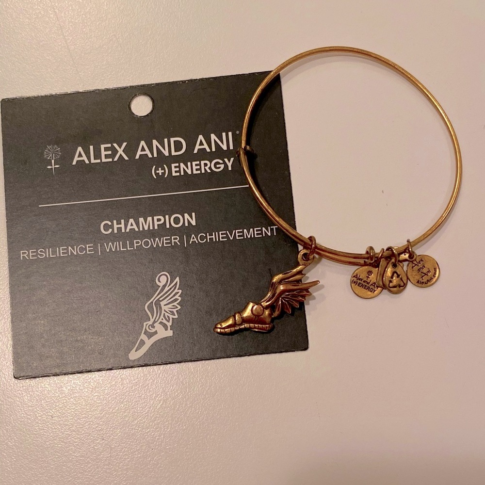Alex and Ani Gold Track Shoe Bangle